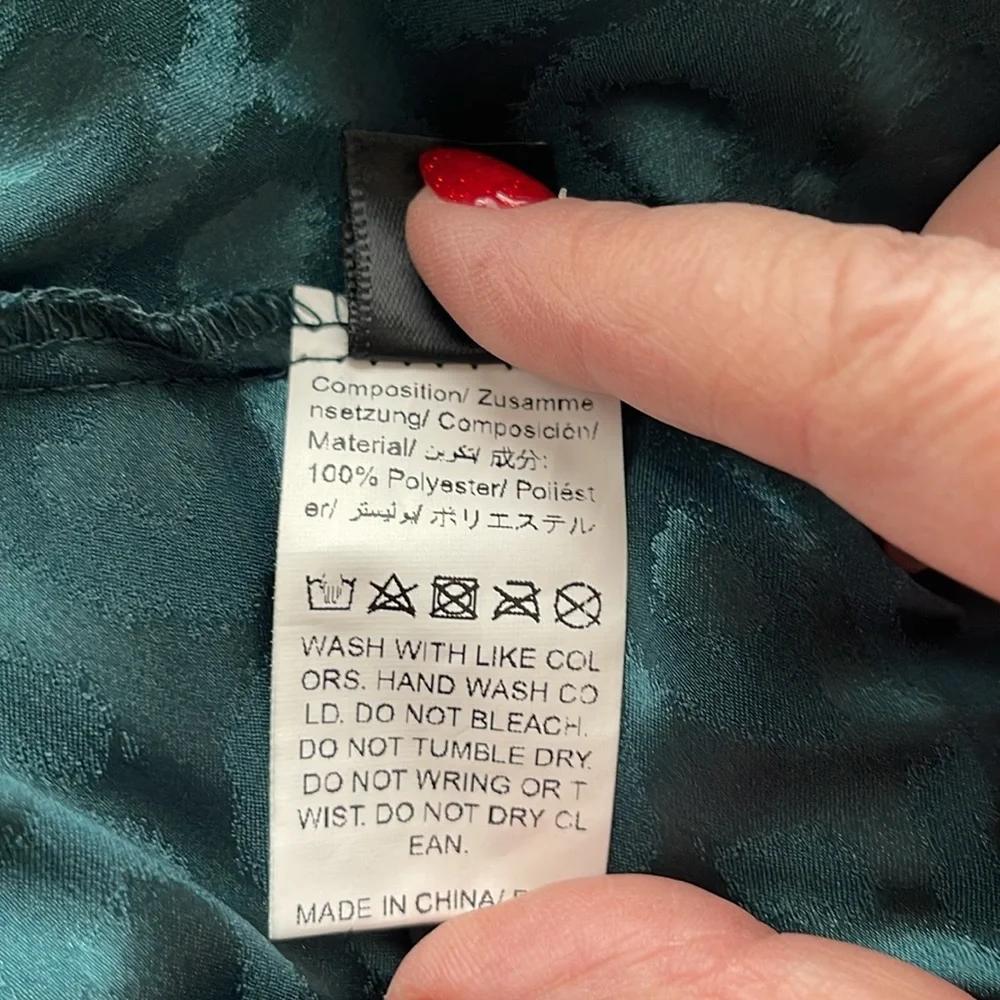 SHEIN dark teal/greenish  Long Sleeve Dress, size 3X - Picture 14 of 14